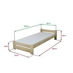 Ljubki dom Postelja Emily 80 x 200 cm bor Posteljno dno: Lamelno posteljno dno, Vzmetnica: Vzmetnica Somnia 17 cm
