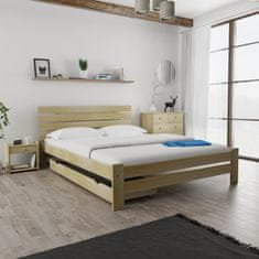 Ljubki dom Postelja PARIS povišana 120 x 200 cm bor Posteljno dno: Letveno posteljno dno, Vzmetnica: Vzmetnica Coco Maxi 19 cm
