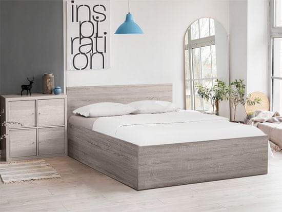 Ljubki dom Postelja SOFIA 140 x 200 cm, hrast tartuf Posteljno dno: Letveno posteljno dno, Vzmetnica: Brez vzmetnice