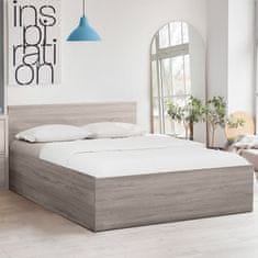 Ljubki dom Postelja SOFIA 140 x 200 cm, hrast tartuf Posteljno dno: Lamelno posteljno dno, Vzmetnica: Vzmetnica Deluxe 10 cm