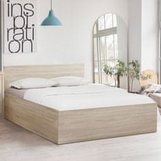 Ljubki dom Postelja SOFIA 90 x 200 cm, hrast sonoma Posteljno dno: Brez posteljnega dna, Vzmetnica: Vzmetnica Deluxe 10 cm