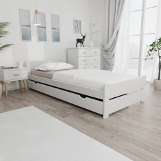 Ljubki dom Postelja IKAROS DOUBLE 90 x 200 cm, bela Posteljno dno: Brez posteljnega dna, Vzmetnica: Vzmetnica Coco Maxi 19 cm