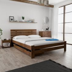 Ljubki dom Postelja PARIS povišana 160 x 200 cm hrast Posteljno dno: Letveno posteljno dno, Vzmetnica: Vzmetnica Somnia 17 cm