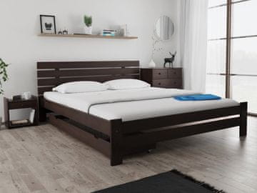 Ljubki dom Postelja PARIS povišana 180 x 200 cm oreh Posteljno dno: Brez posteljnega dna, Vzmetnica: Vzmetnica Somnia 17 cm