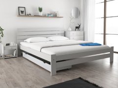 Ljubki dom Postelja PARIS povišana 180 x 200 cm bela Posteljno dno: Brez posteljnega dna, Vzmetnica: Vzmetnica Deluxe 10 cm