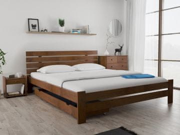 Ljubki dom Postelja PARIS povišana 180 x 200 cm hrast Posteljno dno: Lamelno posteljno dno, Vzmetnica: Vzmetnica Somnia 17 cm