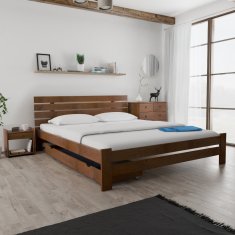 Ljubki dom Postelja PARIS povišana 180 x 200 cm hrast Posteljno dno: Letveno posteljno dno, Vzmetnica: Vzmetnica Somnia 17 cm