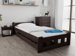 Ljubki dom Postelja Naomi povišana 90 x 200 cm oreh Posteljno dno: Letveno posteljno dno, Vzmetnica: Vzmetnica Deluxe 10 cm