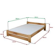 Ljubki dom Postelja Emily 120 x 200 cm jelša Posteljno dno: Lamelno posteljno dno, Vzmetnica: Vzmetnica Deluxe 10 cm