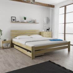 Ljubki dom Postelja PARIS povišana 180 x 200 cm bor Posteljno dno: Brez posteljnega dna, Vzmetnica: Brez vzmetnice