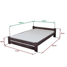 Ljubki dom Postelja Emily 160 x 200 cm oreh Posteljno dno: Letveno posteljno dno, Vzmetnica: Brez vzmetnice