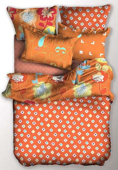 Ljubki dom Posteljnina iz mikrovlakna JUMP oranžna Dimenzije posteljnine: 2 kom 80 x 80 cm | 200 x 220 cm