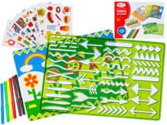shumee Spirograph Ustvarjalni set za risanje vzorcev, vzorcev, šablon + markerjev