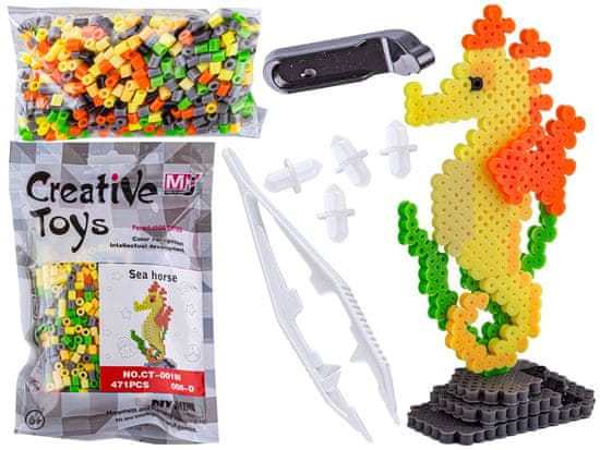 shumee Likalne perle 3D različica, šablona SEA HORSE, torbica, torba za likanje