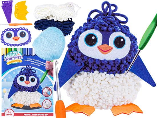 shumee Ustvarjalni komplet kompleta za vezenje, maskota, plišasta žival za šivanje, blazina za okrasitev DIY PINGVIN