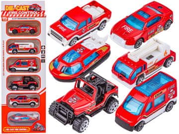 shumee Metal Privileged Vehicles, Cars, Spring Springs 6-delni set 1:64 FIRE BRITAIN, FIRE TRUCK