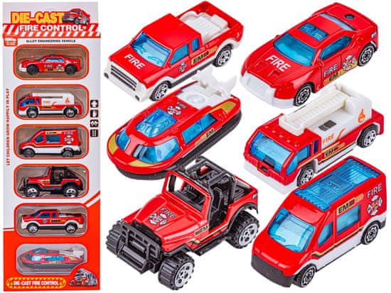 shumee Metal Privileged Vehicles, Cars, Spring Springs 6-delni set 1:64 FIRE BRITAIN, FIRE TRUCK