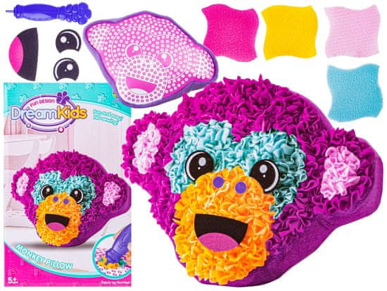 shumee Ustvarjalni komplet kompleta za vezenje, maskota, plišasta žival za šivanje, okrasna blazina DIY MONKEY