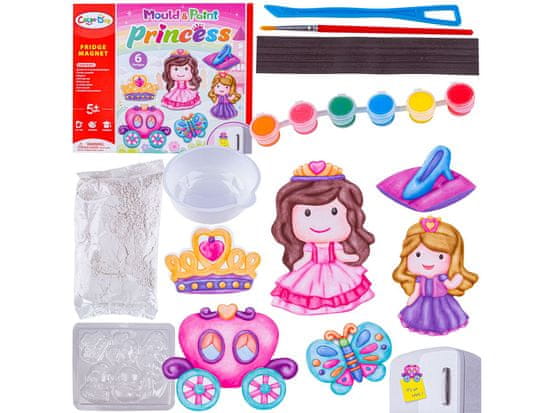 shumee Ustvarjalni komplet Ustvari magnet, DIY Cast PRINCESS, PRINCESS, KOČIJA, KRONA Naredi sam