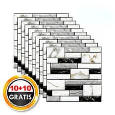 HOME & MARKER® Stenske nalepke 20 kosov, 3D nalepke, Samolepilne nalepke, Imitacija marmorja, Dekoracija doma (20 kosov, 30 x 30 cm) I M2ARBLEBLOCKS