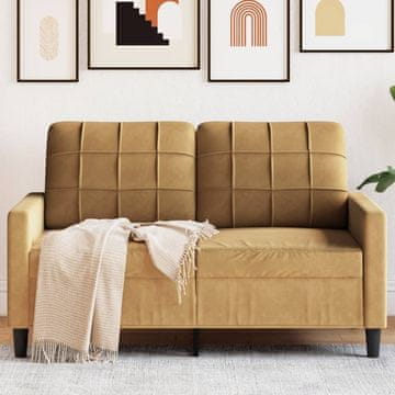 Vidaxl vidaXL Dvosed rjav 120 cm žametno oblazinjenje