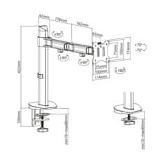 ACT AC8335 Office 17"-32" srebrna roka za monitor