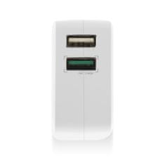 ACT AC2125 2-vratni USB polnilec 30 W, vključno z 1 priključkom QC 3.0 bel