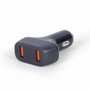 Gembird TA-U2QC3-CAR-01 2port USB avtomobilski hitri polnilec QC3.0 36W črn