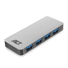 ACT AC6120 USB Hub A 3.2, 4 vhodi, napajalnik, siv