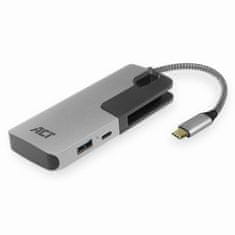 ACT AC7052 USB-C Hub 3 vrata z bralnikom kartic siva