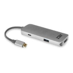 ACT Adapter in USB Hub AC7024 USB-C v HDMI 4K/ 3 vhodi USB A/C 3.2 siv