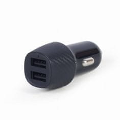 Gembird TA-U2C48A-CAR-01 2port USB avto polnilec 4.8A črn