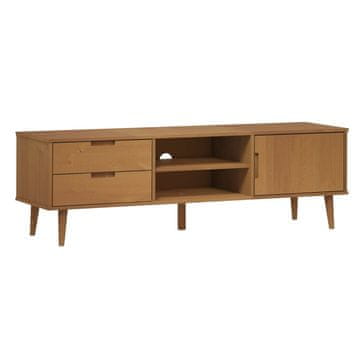 Vidaxl TV omarica MOLDE rjava 158x40x49 cm trdna borovina