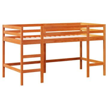 Vidaxl Otroški pograd z lestvijo voščeno rjav 80x200 cm trdna borovina