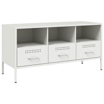 Vidaxl TV omarica bela 100,5x39x50,5 cm jeklo
