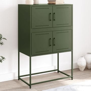 Vidaxl vidaXL Omarica olivno zelena 68,5x38,5x107 cm jeklo