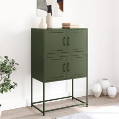 Vidaxl Komoda olivno zelena 68,5x38,5x107 cm jeklo