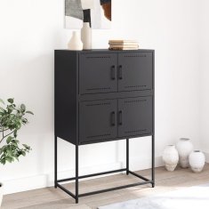 Vidaxl Komoda črna 68,5x38,5x107 cm jeklo
