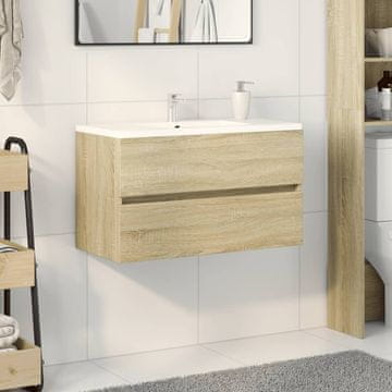 Vidaxl vidaXL Omarica za umivalnik sonoma hrast 80x38,5x45 cm iverna plošča