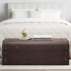 Vidaxl Skrinja z zapahi temno rjava 110x50x39,5 cm vezan les