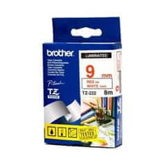 Brother - TZe-222, bela/rdeča (9 mm, laminirana)