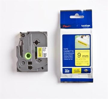 Brother - TZe-S621 rumena / črna (9mm, lamin., ext. lepila)