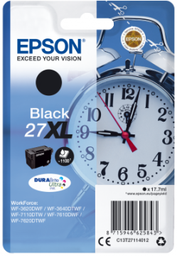 Epson črno črnilo 27XL DURABrite Ultra v enem pakiranju