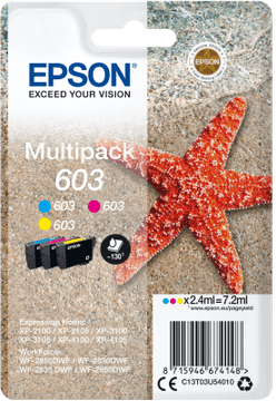 Epson Epsonova kartuša s črnilom/ C13T03U54010/ 603/ večpaketna/ 3 barve
