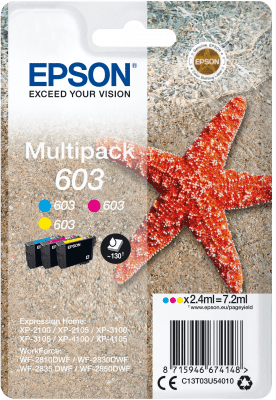 Epson Epsonova kartuša s črnilom/ C13T03U54010/ 603/ večpaketna/ 3 barve
