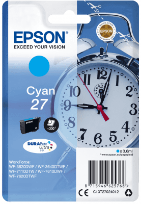 Epson Epsonova kartuša s črnilom/ T2702/ enojni paket 27 črnil DURABrite Ultra/ cian