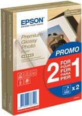 Epson papir 10x15 - 255g/m2 - 2x40 listov - foto premium sijajni (2 za 1 PROMO)