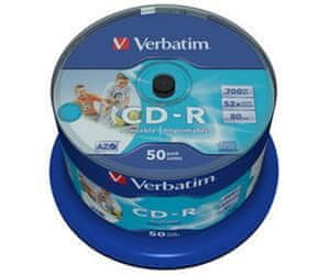 Verbatim CD-R AZO 700MB, 52x, tiskljiv, vreteno 50 kosov