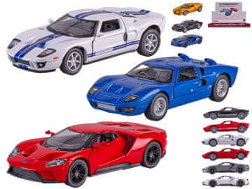Kinsmart Ford GT 13 cm kovinski reverz - mešanica barv (modra, bela, črna, rdeča)