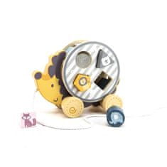 Viga Ježek lesena igra za vlečenje in vstavljanje